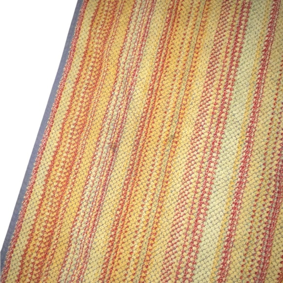Crate&barrel oversized orange & yellow cotton striped beach towel - Picture 6 of 6